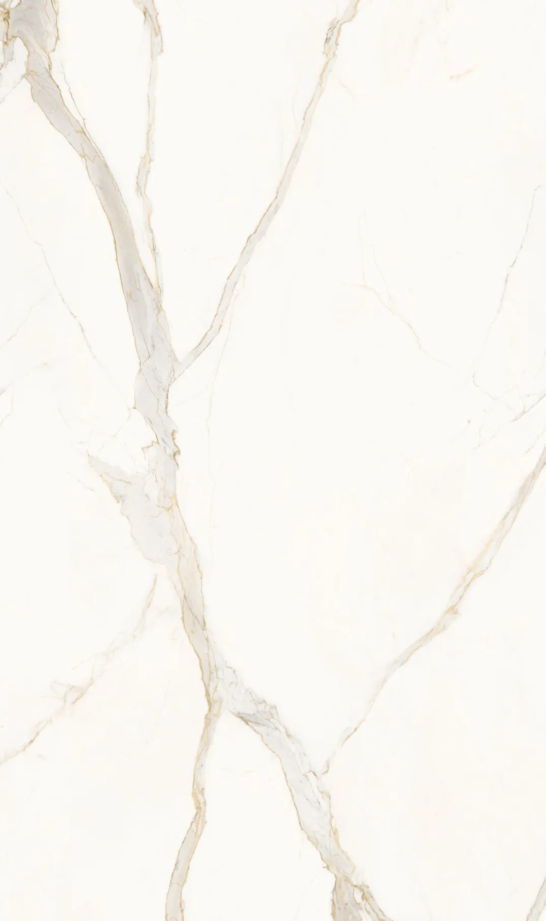 White countertop sample with soft gold and grey veining